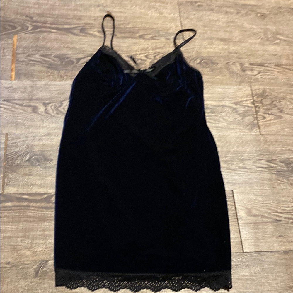 Elegant Black Velvet Slip Dress